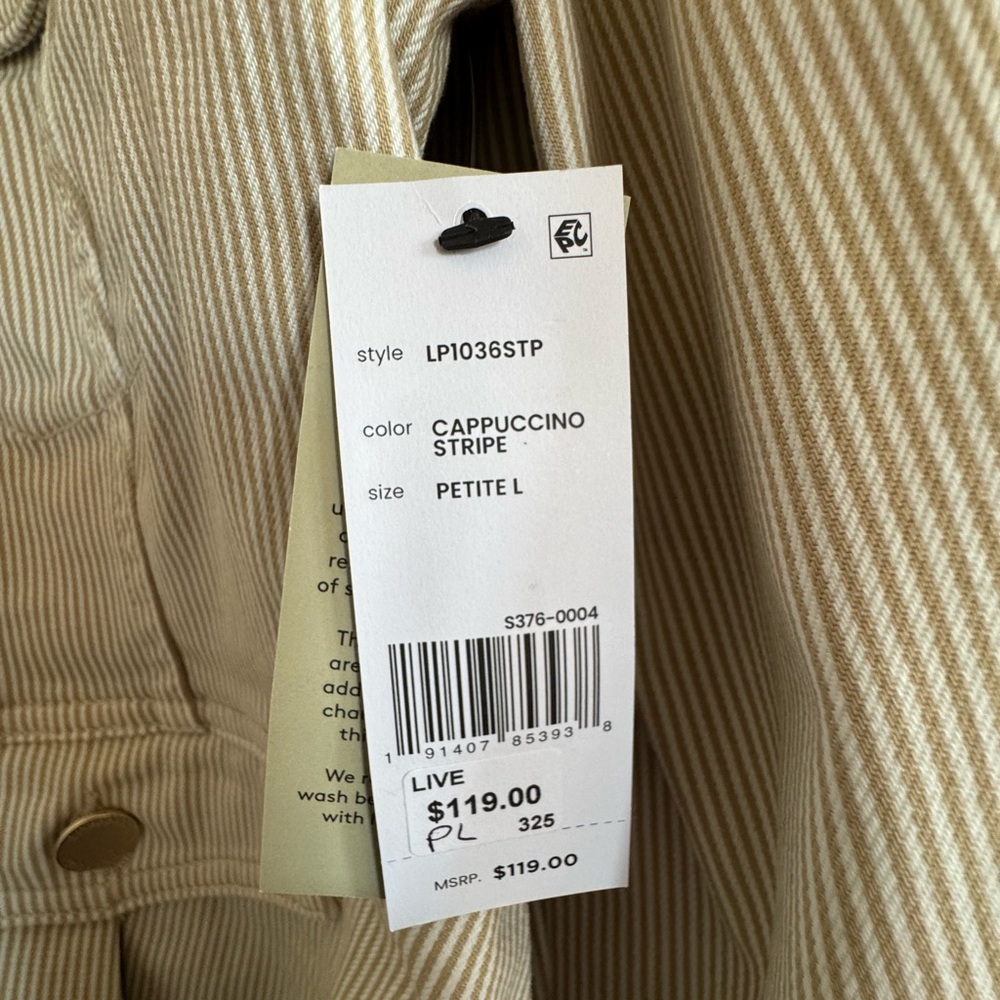 Liverpool Peplum Jacket Cappuccino Stripe - Picture 5 of 10